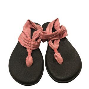 Sanuk women’s fabric snd yoga mat sole flip flops